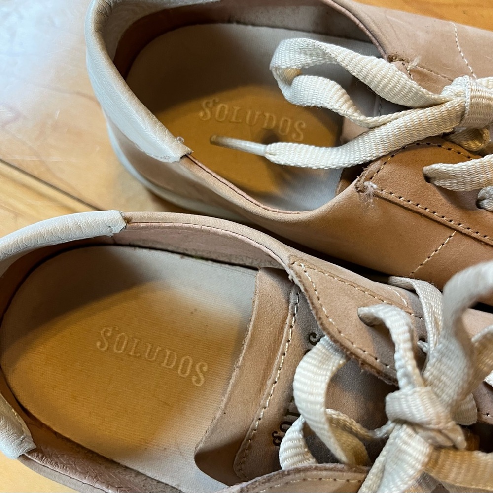 Soludos The Ibiza Classic Sneakers Champagne Pink leather lace up size 7.5 - Picture 6 of 9